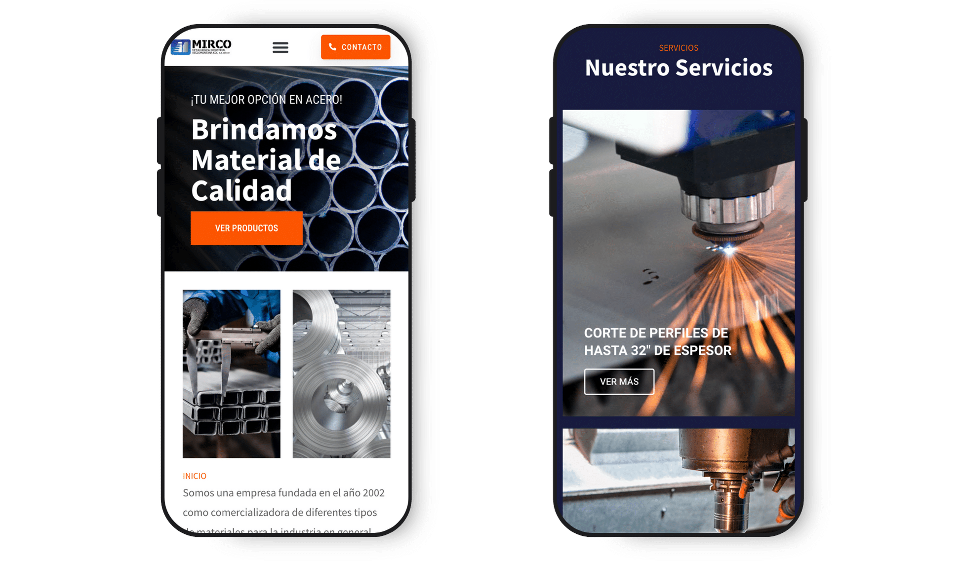 Mirco MX Metalmecánica proyecto web 1 movil