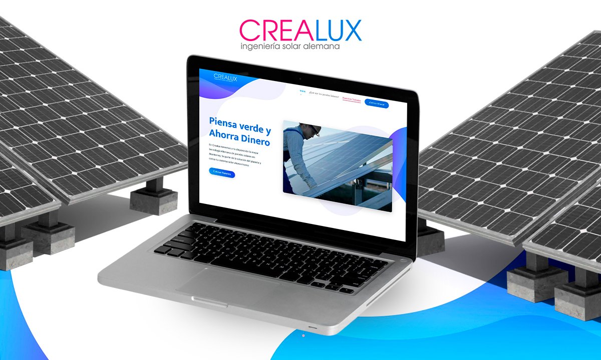Diseño web corporativo Crealux Solar Monterrey
