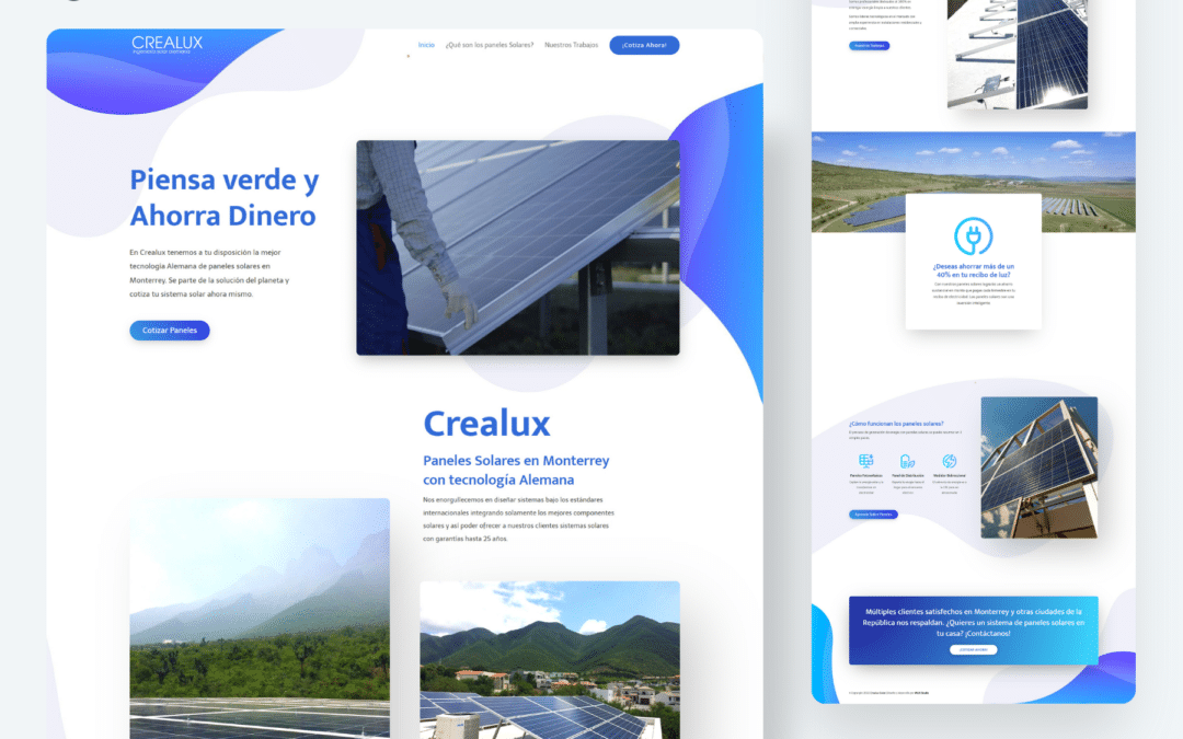 Diseño web corporativo Crealux Solar Monterrey