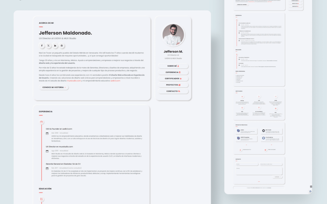 Diseño web de marca personal Jefferson Maldonado