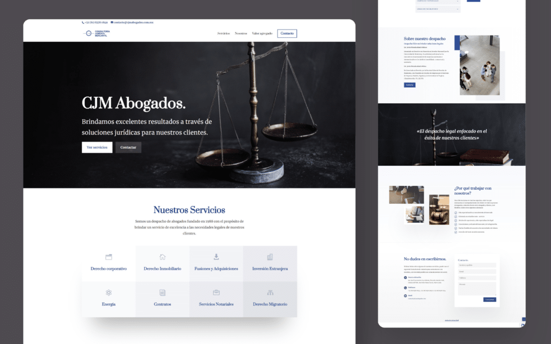 Diseño web de servicios legales CJM Abogados