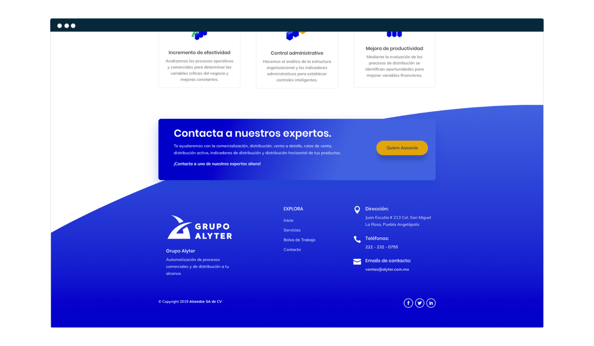 Diseño Web Corporativo de Alyter 1