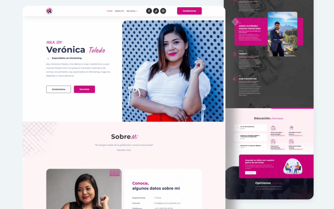 Diseño web marca personal Verónica Toledo