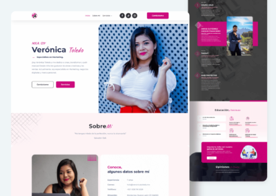 Diseño web marca personal Verónica Toledo