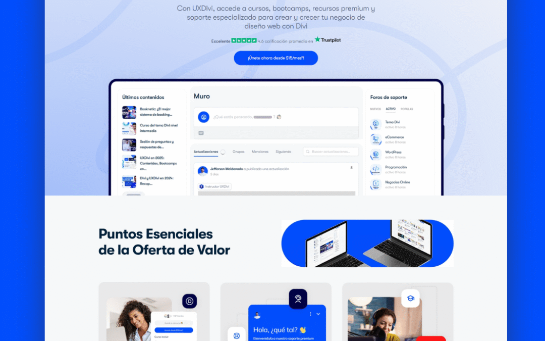 Proyecto de Diseño web eLearning y comunidad UXDivi